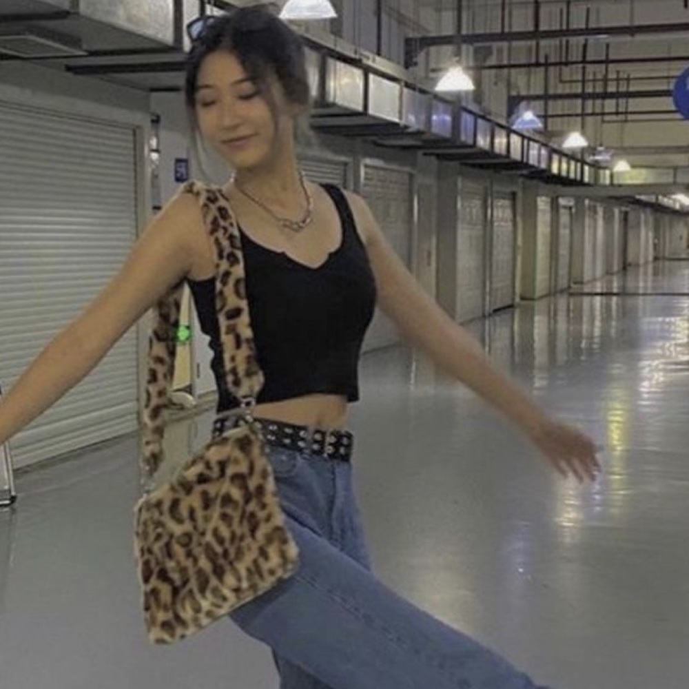 Leopard Fur Shoulder Bag